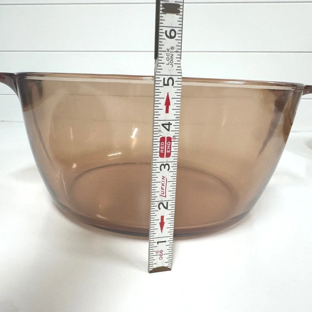 Vintage Visions Corning Amber Glass 4.5L Dutch Oven Stock Pot Casserole Dish